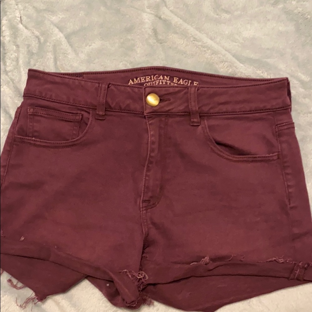 Maroon Jean Shorts (American Eagle)